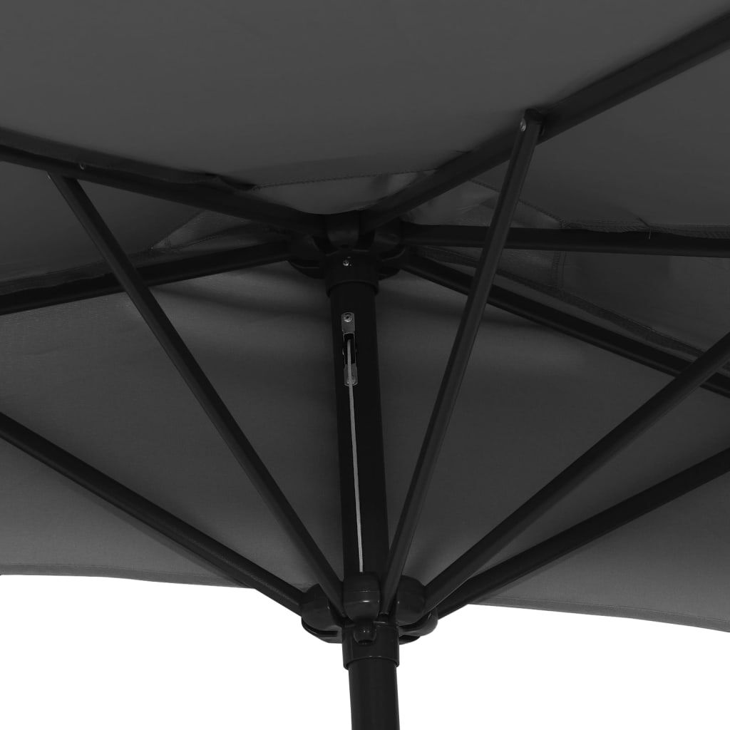 Vidaxl Sombrilla De Balcón Semicircular Palo Aluminio Gris 270x144 Cm_4