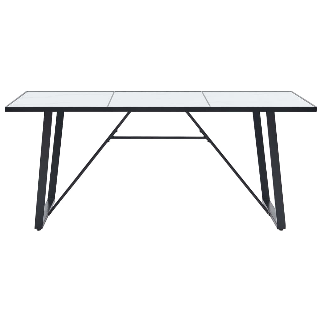 Mesa De Comedor De Vidrio Templado Blanco 180x90x75 Cm_0