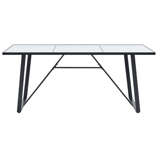 Mesa De Comedor De Vidrio Templado Blanco 180x90x75 Cm_0