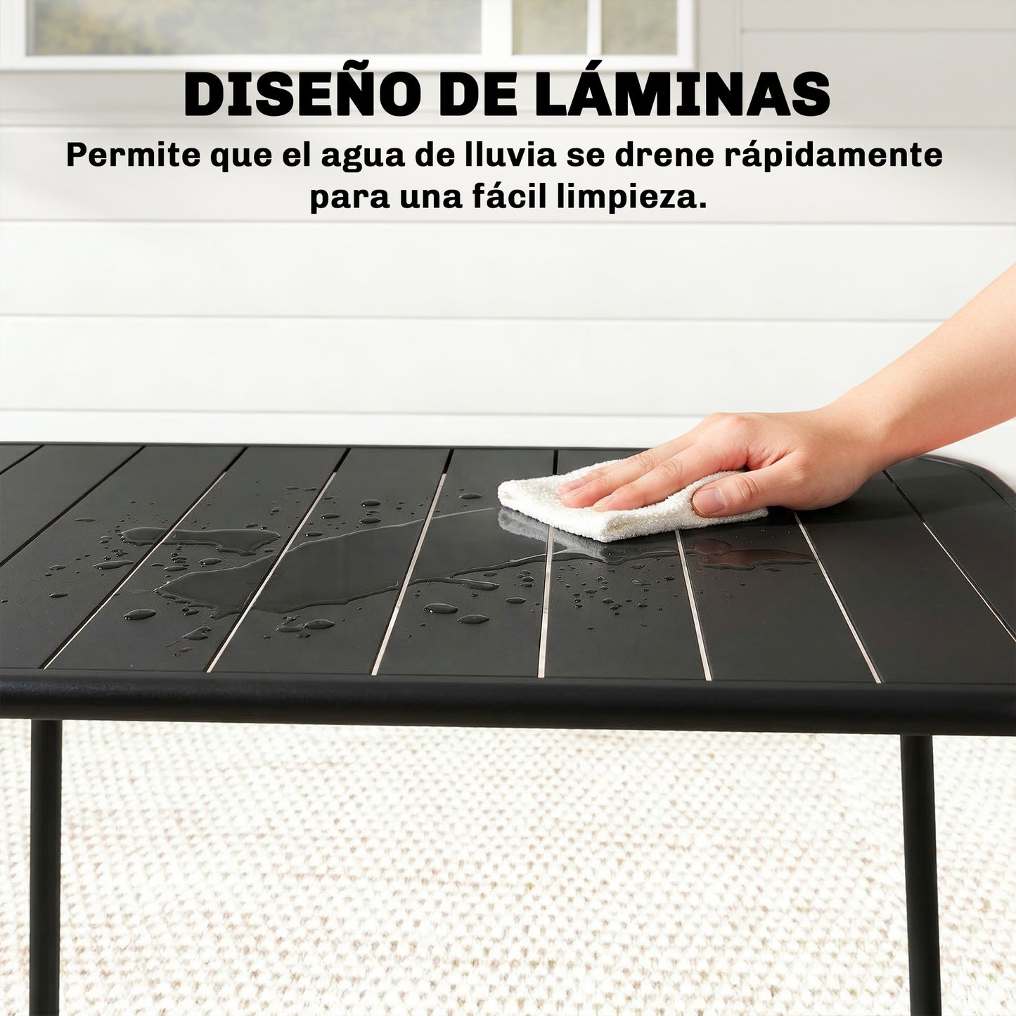 Outsunny Mesa De Comedor De Jardín Rectangular 120x70x72 Cm Para 4 Personas_5