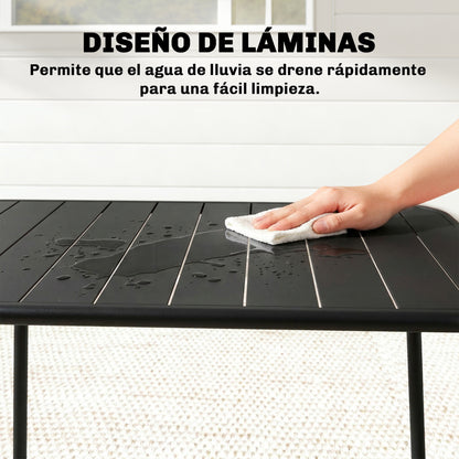 Outsunny Mesa De Comedor De Jardín Rectangular 120x70x72 Cm Para 4 Personas_5