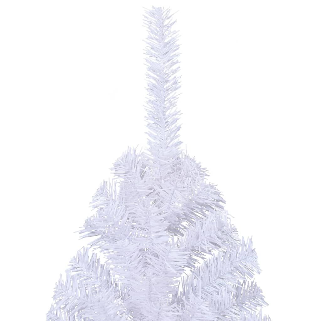 Vidaxl Medio Árbol De Navidad Artificial Con Soporte Pvc Blanco 240 Cm_4
