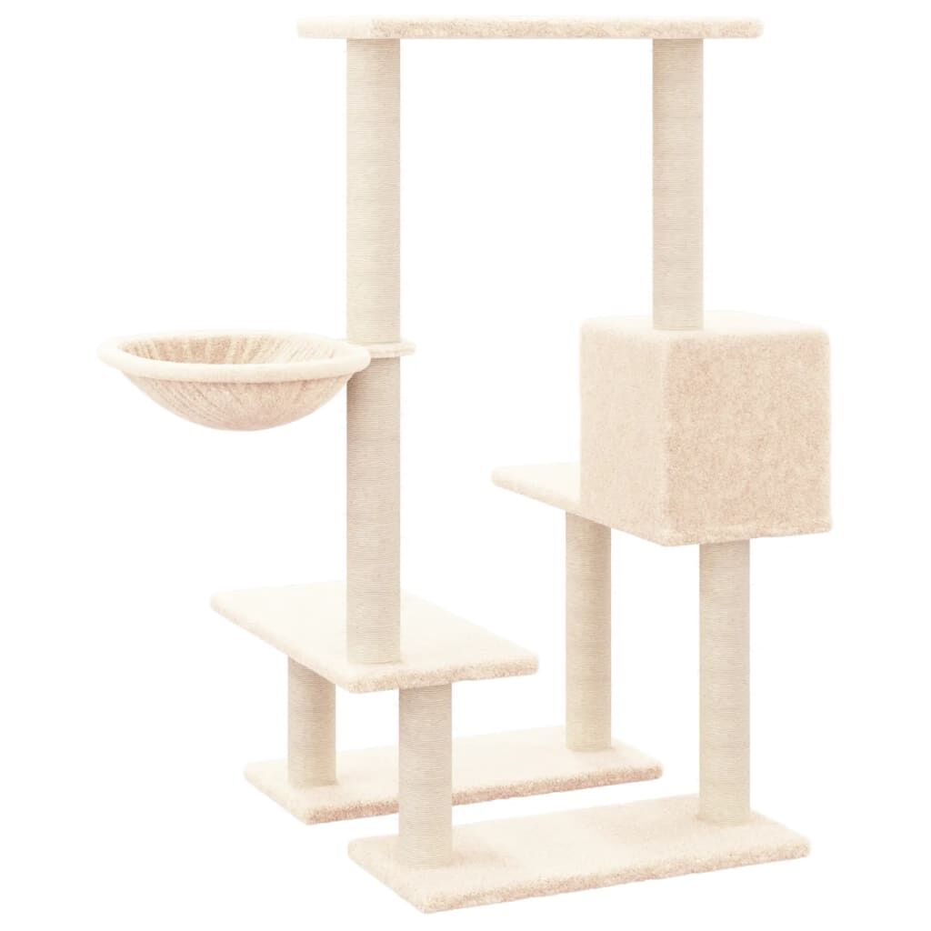 Vidaxl Rascador Para Gatos Con Postes De Sisal Color Crema 94,5 Cm_4