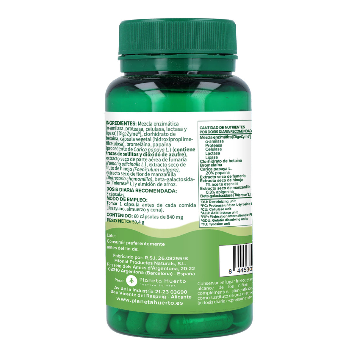 Enzimas digestivas Planeta Huerto 60 cápsulas