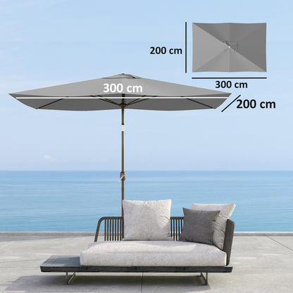 Outsunny Toldo De Recambio De Sombrilla De 3x2 M Con Ventilación Superior Gris_2