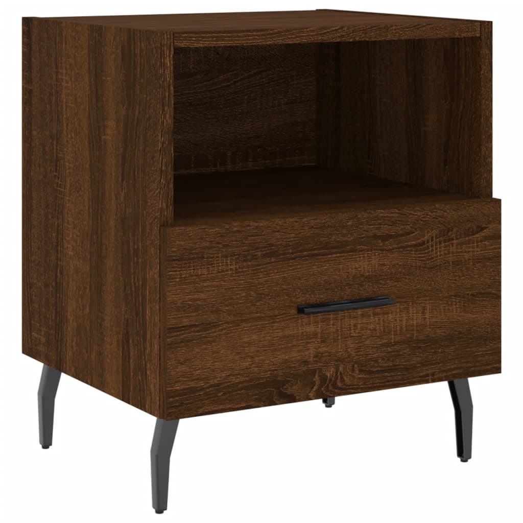 Mesita Noche 2 Uds Madera Ingeniería Marrón Roble 40x35x47,5 Cm_4