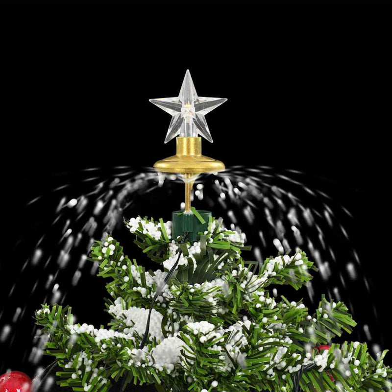 Vidaxl Árbol De Navidad Con Nieve Con Base En Paraguas Verde 75 Cm_5