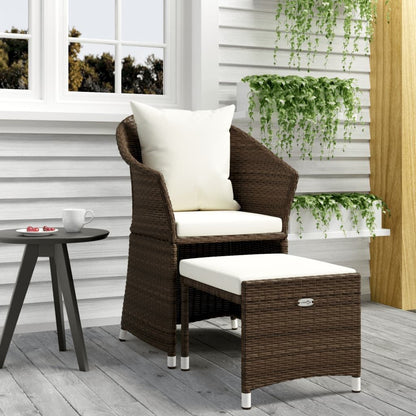 Vidaxl Set Muebles De Jardín 2 Piezas Y Cojines Ratán Sintético Marrón_1