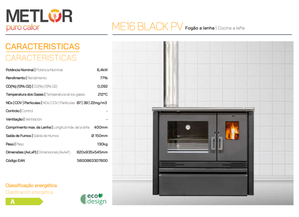 Cocina Tradicional De Leña Modelo Me16 Black Pv_2