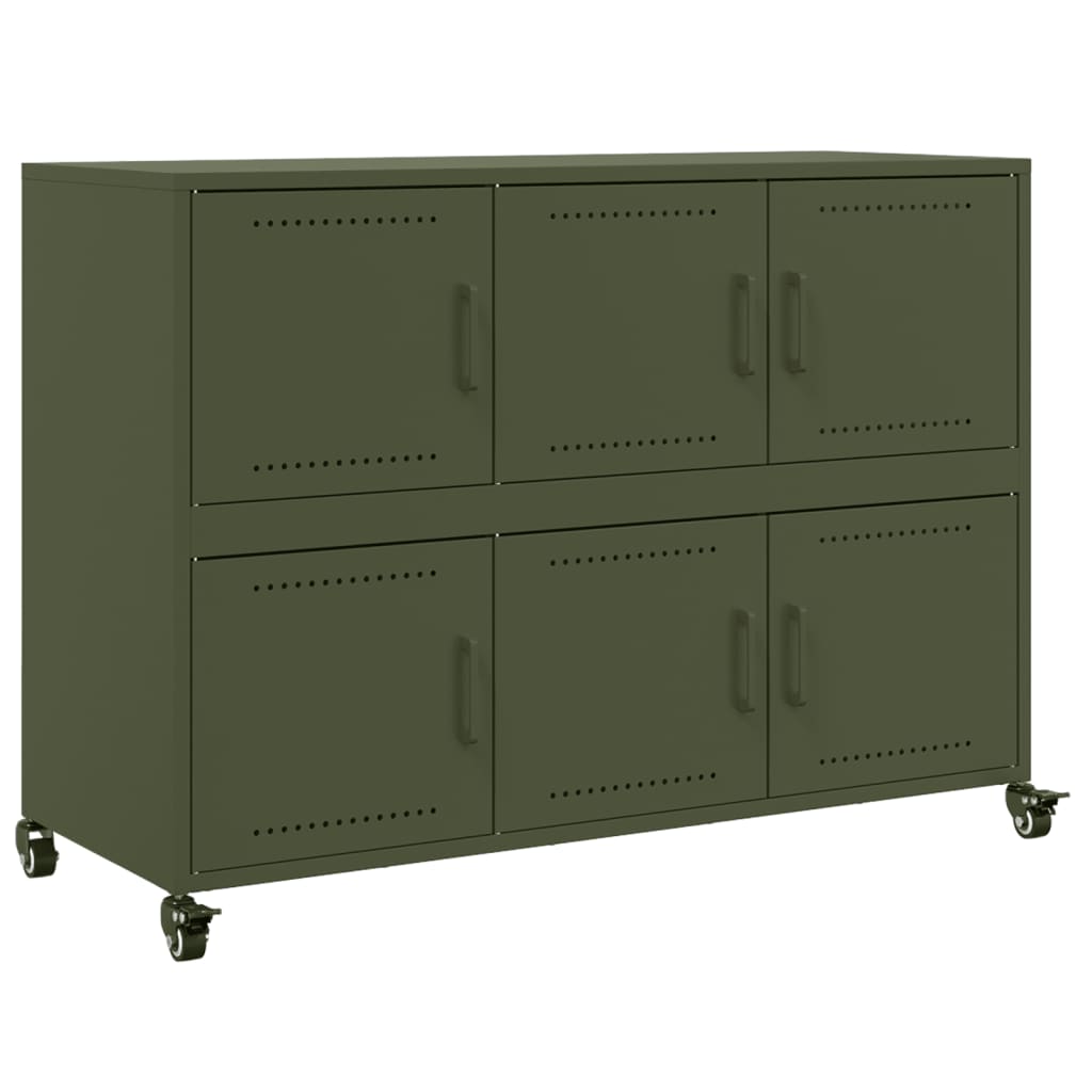 Aparador De Acero Laminado En Frío Verde Oliva 100,5x39x72 Cm / Vetonek_0