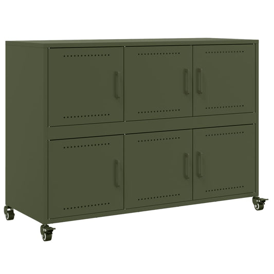 Aparador De Acero Laminado En Frío Verde Oliva 100,5x39x72 Cm / Vetonek_0