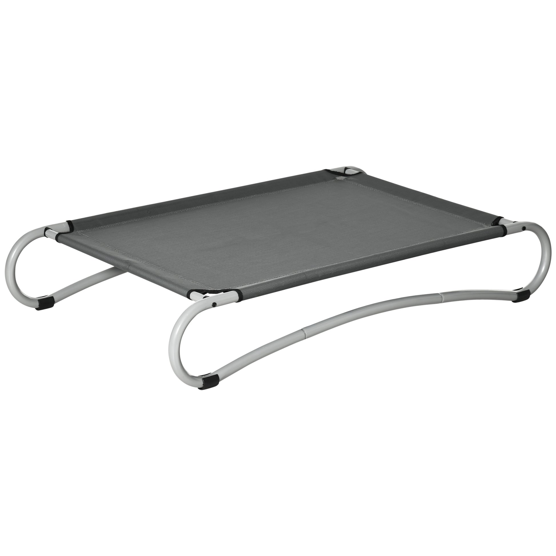 Pawhut Cama Elevada Para Perros Con Tela De Malla Marco Curvo Acero 110x65x20 Cm_0