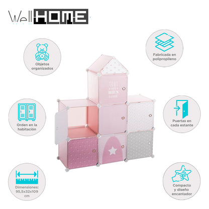 Castillo Estantería Rosa 95,5x32x109cm