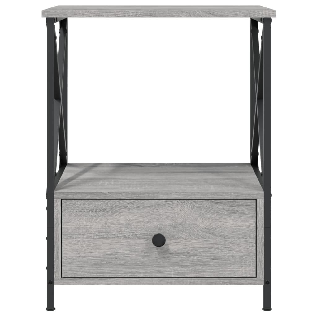 Mesita De Noche Madera De Ingeniería Gris Sonoma 50x41x65 Cm_3