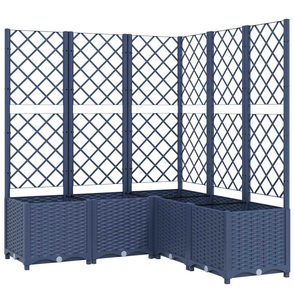 Jardinera Con Enrejado Pp Azul Gris 120x120x136 Cm_0