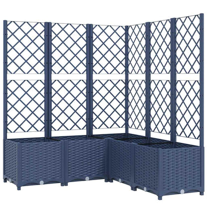 Jardinera Con Enrejado Pp Azul Gris 120x120x136 Cm_0