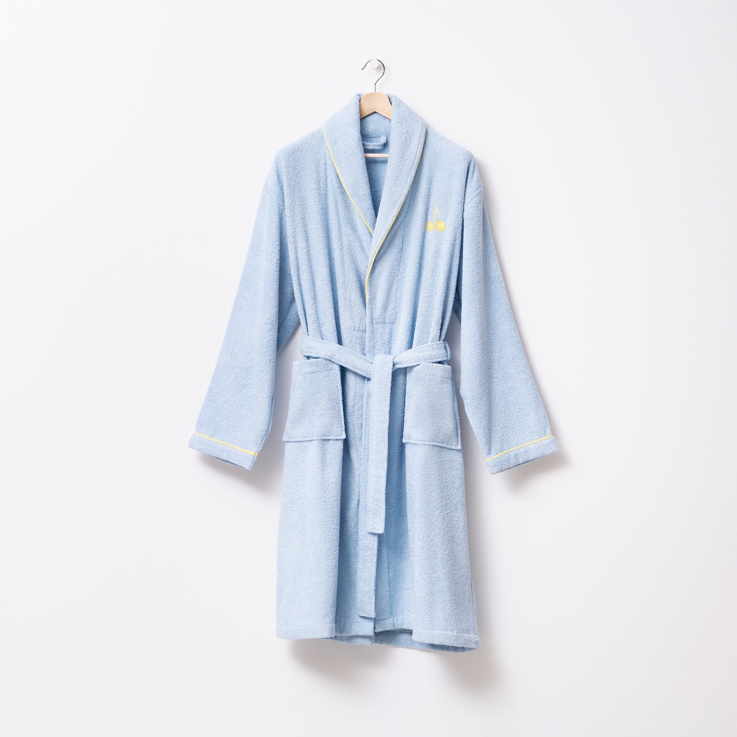 Albornoz L/xl 380gsm 100%algodon Azul Con Cereza Amarilla Benetton Fruits Be_4