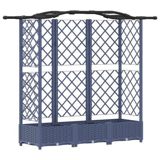 Cama Elevada Con Trellis Y Techo Gris 163 X 40 X 123 Cm Pp_0