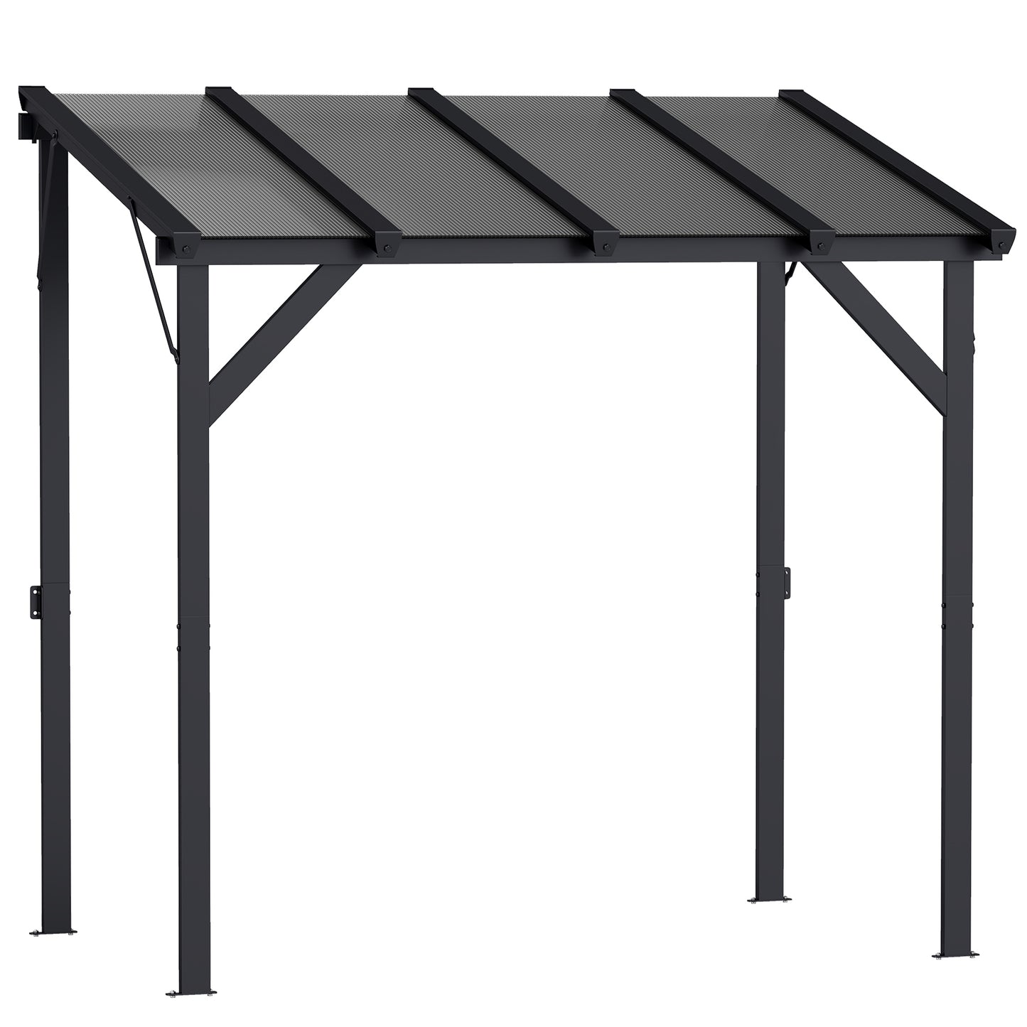 Outsunny Carpa Barbacoa 2,5x1,5 M Con Techo De Policarbonato Y Diseño Adosado_0