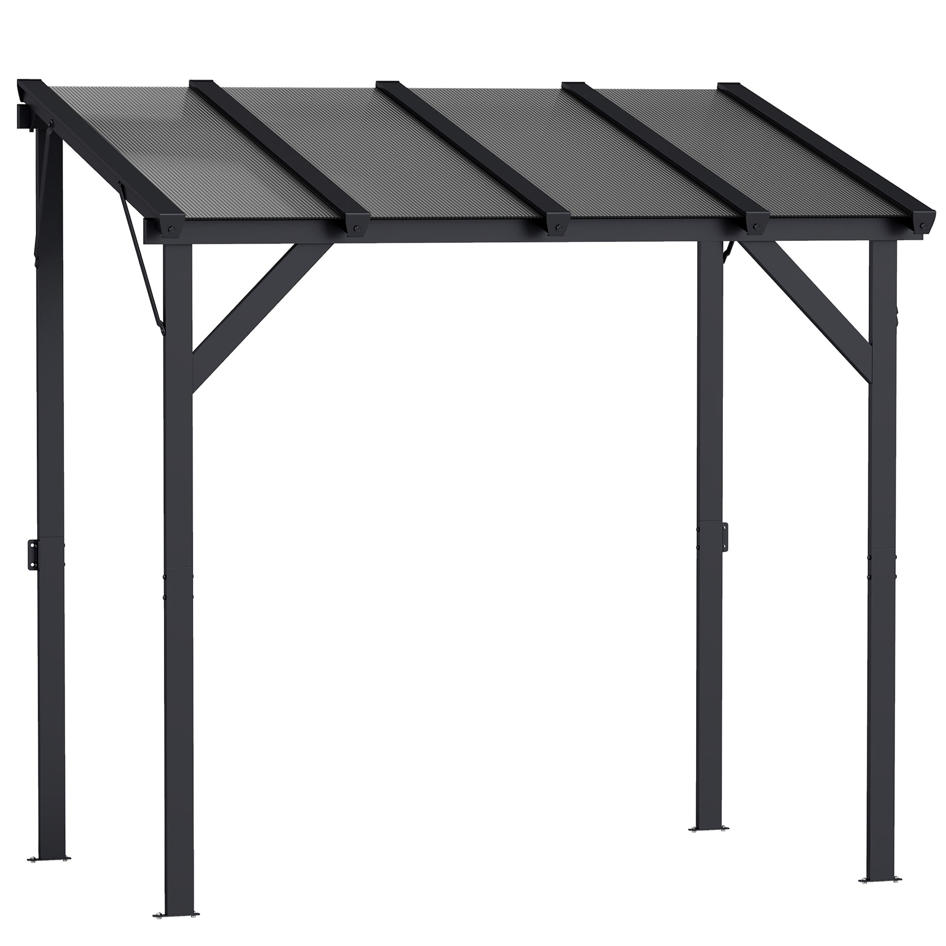 Outsunny Carpa Barbacoa 2,5x1,5 M Con Techo De Policarbonato Y Diseño Adosado_0