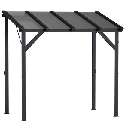 Outsunny Carpa Barbacoa 2,5x1,5 M Con Techo De Policarbonato Y Diseño Adosado_0