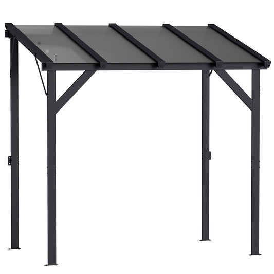 Outsunny Carpa Barbacoa 2,5x1,5 M Con Techo De Policarbonato Y Diseño Adosado_0