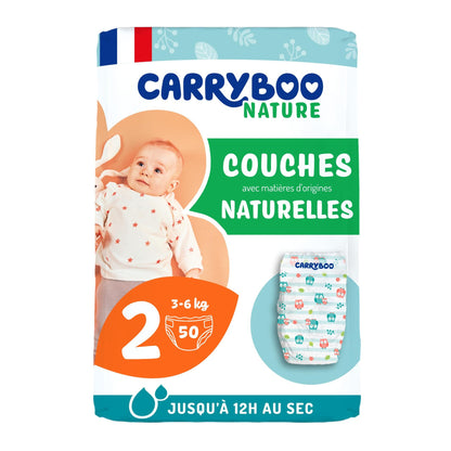 Pañales Carryboo Nature Pañales naturales y coles, talla 2 (3-6kg)