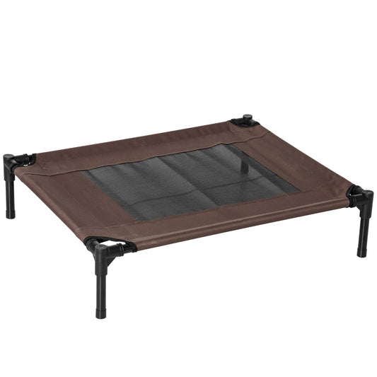 Pawhut Cama Elevada Perros Con Malla Transpirable Tela Oxford 76x61x18 Cm Marrón_0