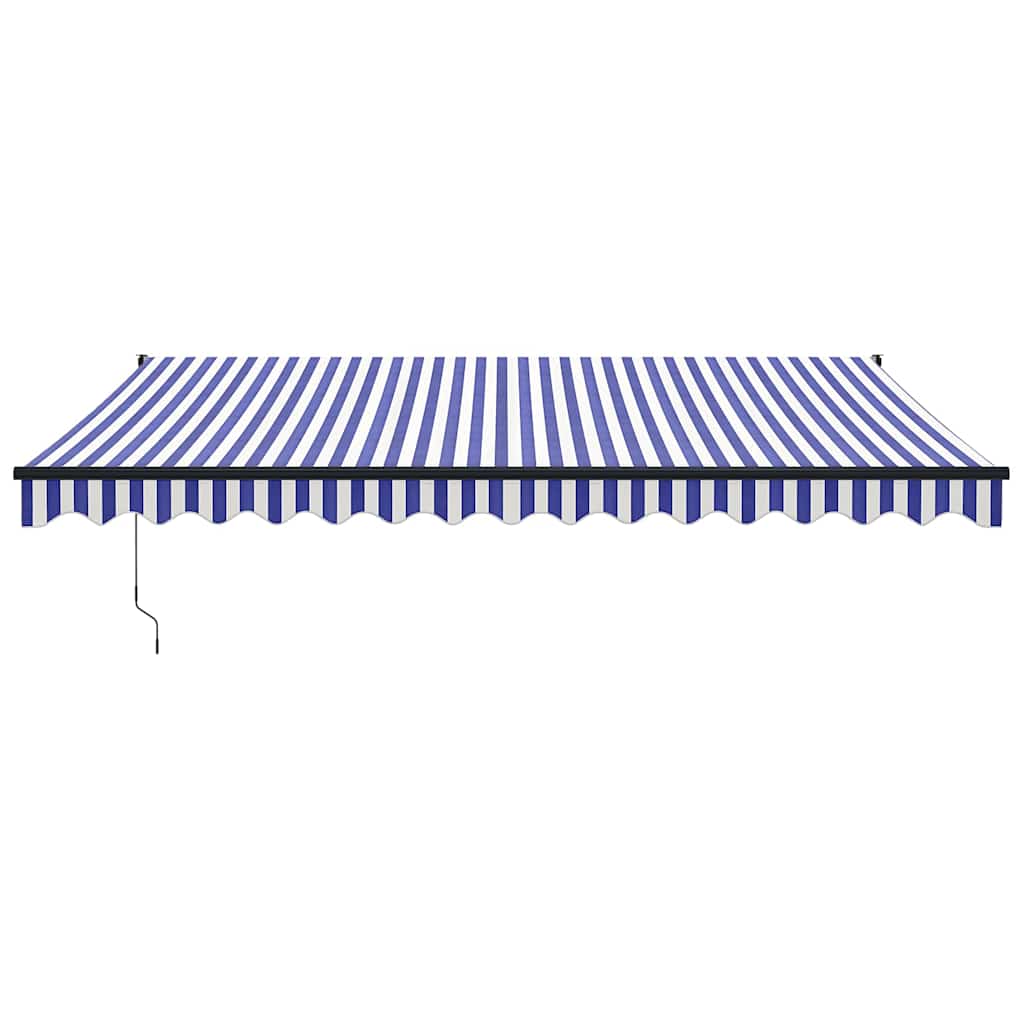 Toldo Retráctil Automático Azul Y Blanco 4x3 M_2