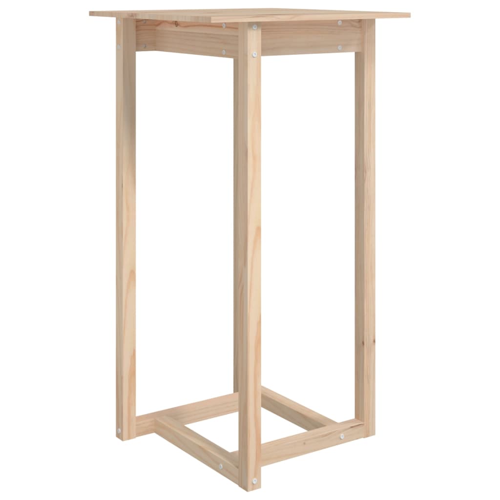 Mesa Alta De Bar De Madera Maciza De Pino 60x60x110 Cm_0
