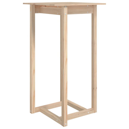 Mesa Alta De Bar De Madera Maciza De Pino 60x60x110 Cm_0