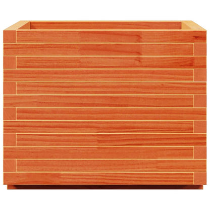 Jardinera Madera Maciza De Pino Marrón Cera 60x60x49,5 Cm_5