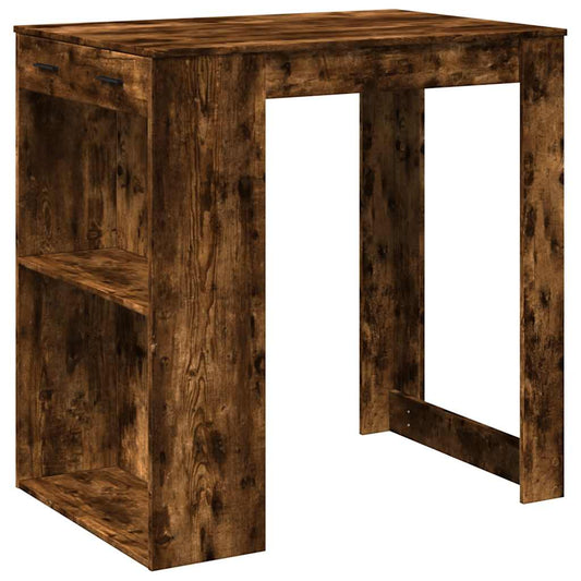 Mesa Alta De Bar Madera Ingeniería Roble Ahumado 102x70x103,5cm_0