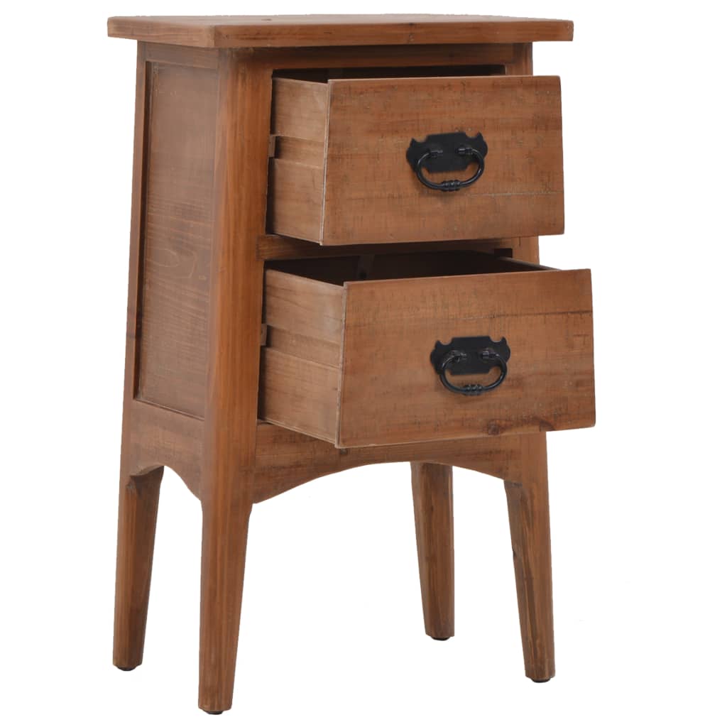 Mesita De Noche Madera Maciza De Abeto 40x29x68 Cm Marrón_4
