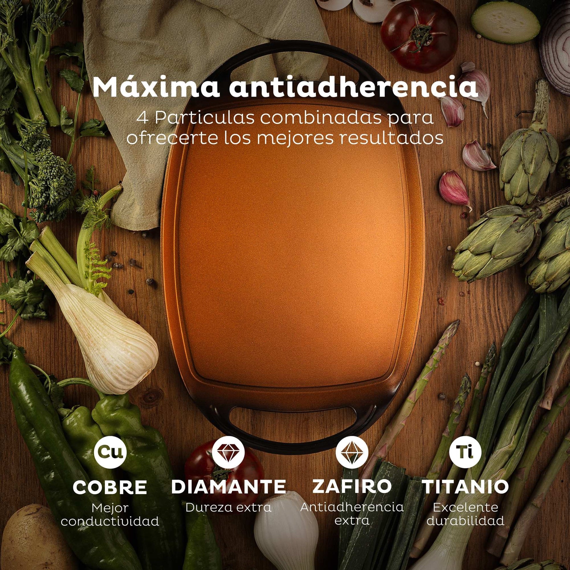 Set Plancha 36cm Y Cuchillos De Cocina San Ignacio