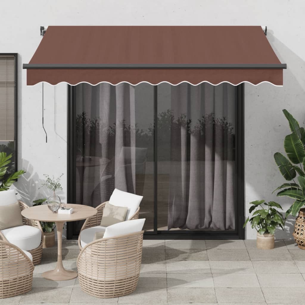 Toldo Retráctil Automático Con Leds Marrón 350x250 Cm_1