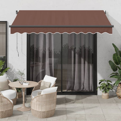 Toldo Retráctil Automático Con Leds Marrón 350x250 Cm_1
