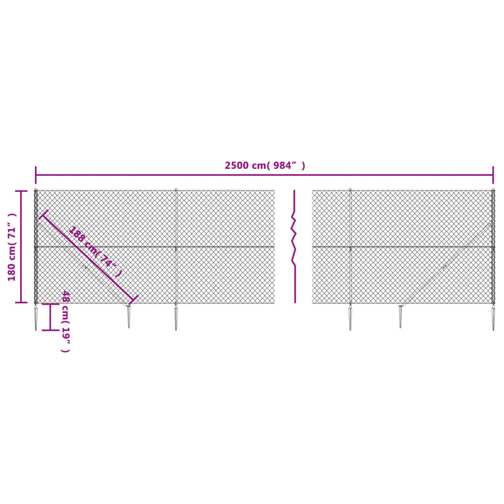 Cerca De Alambre Con Pinchos De Anclaje Gris Antracita 1,8x25 M / Vetonek_2
