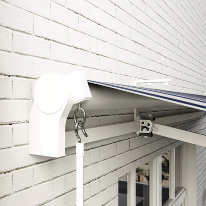 Outsunny Toldo Manual Retráctil 395x245 Cm Ángulo Ajustable Azul Y Blanco_4