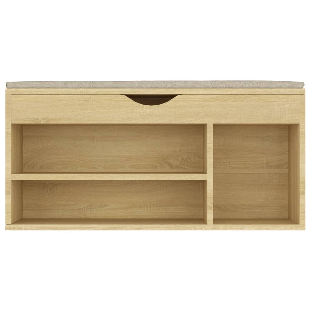 Vidaxl Banco Zapatero Con Cojín Madera Ingeniería Sonoma 104x30x49 Cm_4