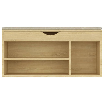 Vidaxl Banco Zapatero Con Cojín Madera Ingeniería Sonoma 104x30x49 Cm_4