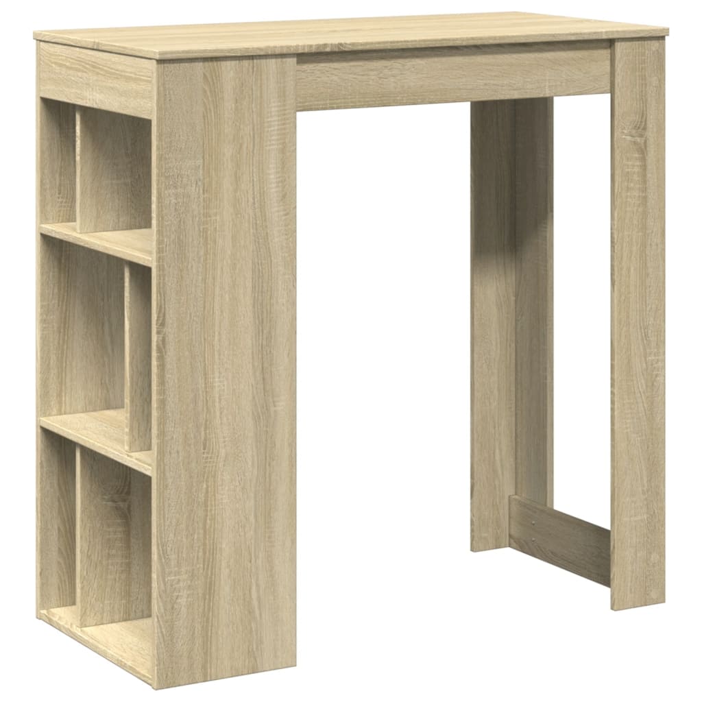 Mesa Alta Bar Con Estantes Madera Roble Sonoma 102x50x103,5 Cm_0