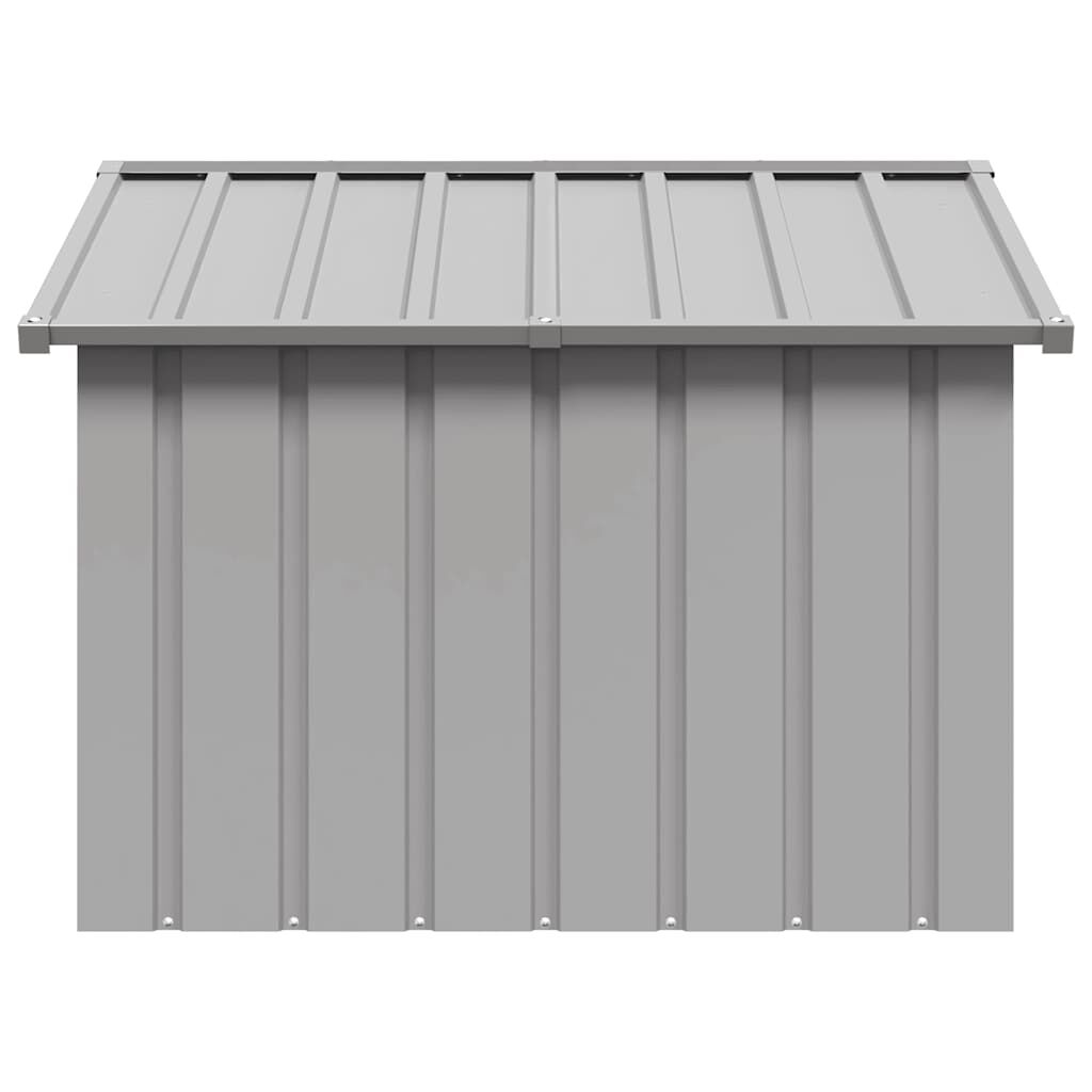 Vidaxl Casa Para Perros Acero Galvanizado Gris 116,5x153x81,5 Cm_3