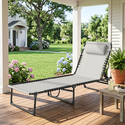 Outsunny Tumbona Plegable Y Ajustable De 4 Posiciones Con Sistema De Cordones_1