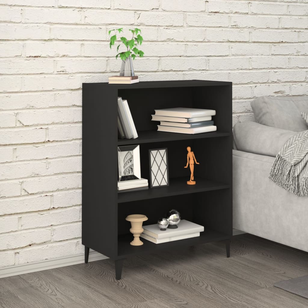 Aparador De Madera Contrachapada Negro 69,5x32,5x90 Cm / Vetonek_5
