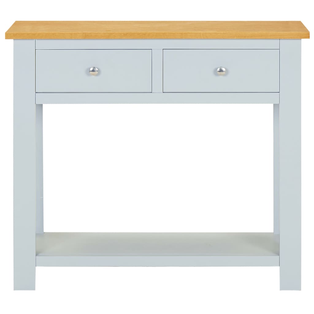 Mesa Consola De Madera Maciza De Roble 83x30x73 Cm_0