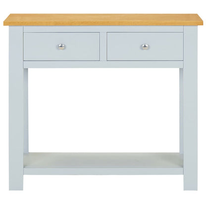 Mesa Consola De Madera Maciza De Roble 83x30x73 Cm_0
