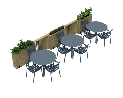 Kit Jardinera Alta De Madera Con Barandilla Y Cortavientos 60 Cm 75x34x80 Cm Hortalia_5