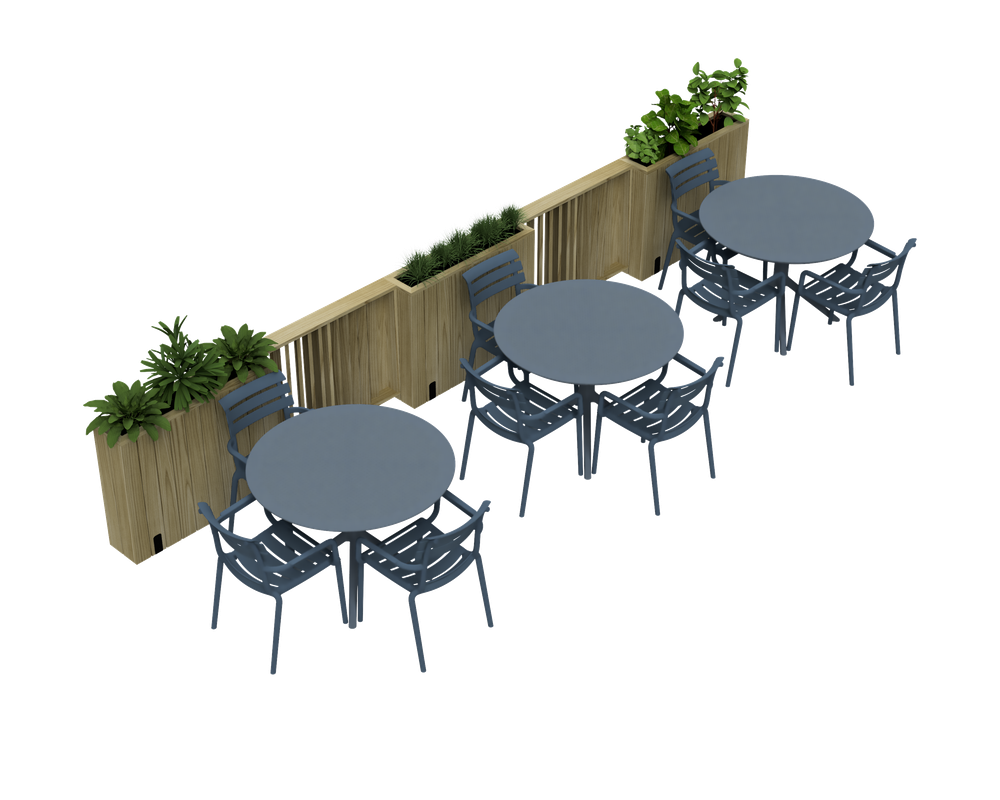 Kit Jardinera Alta De Madera Con Barandilla Y Cortavientos 40 Cm 100x24x80 Cm Hortalia_5