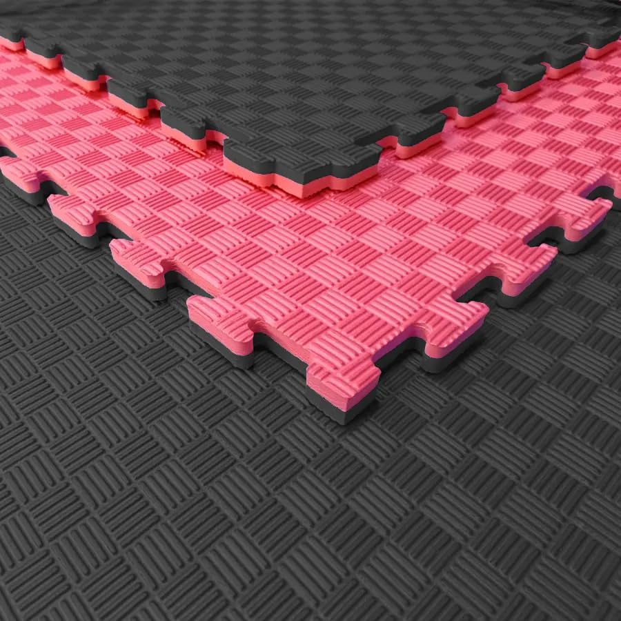Tatami Puzzle Eva Para Suelo Infantil 1x1m X25mm Rojo - Negro Pack Ahorro 20 Unidades_4